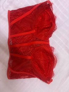 Red Lace Bustier Corset Top