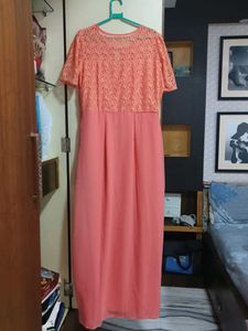 Elegant Peach Ethnic Gown