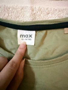 Olive Green T-Shirt with Black Pocket