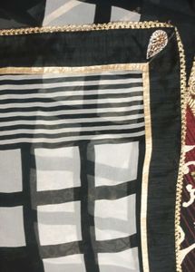 Black &amp; White Saree Blouse