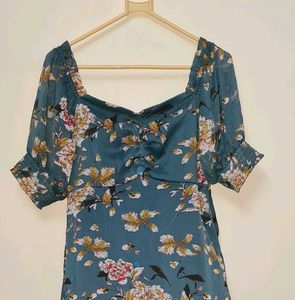 Floral Print Square Neck dress
