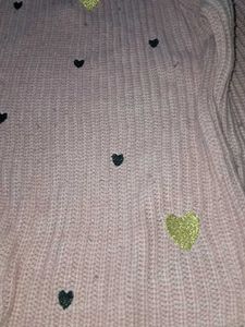 Cute Pink Heart Pattern Sweater