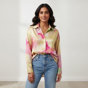 Vibrant Tie-Dye Silky Shirt