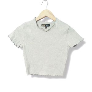 FYK Jennyfer Off White Ribbed Crop Top (Women's)