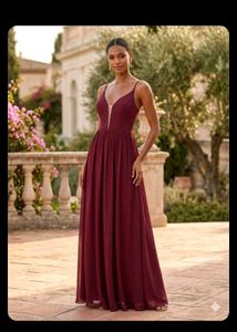 Elegant Burgundy Evening Gown