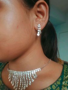 Sparkling Waterfall Necklace &amp; Earrings Set