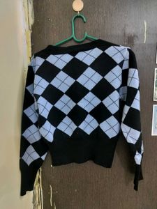 Argyle Knit Cardigan