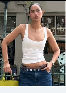 THE CLOUD-WHITE ESSENTIAL TANK+++💙🩵💕