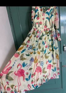 sale price is ₹250Flamingo Print Maxi Dress