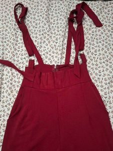 Maroon Suspender Jumpsuit