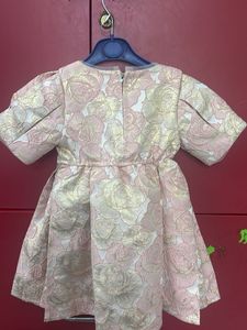 Chic Rose Brocade Party Dress