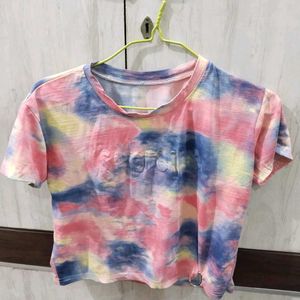 Colorful Tie-Dye Crop Top