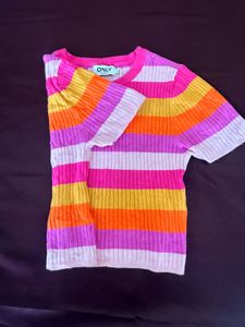 Colorful Striped Knit Top