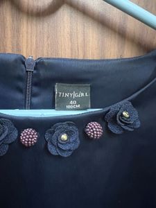 Elegant Navy Blue Bell Sleeve Top