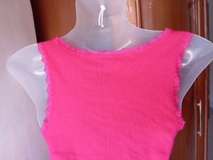 Ribbed Lace Trim Tank Top