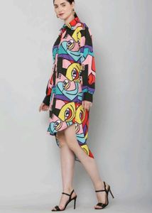 Multi color high low dress