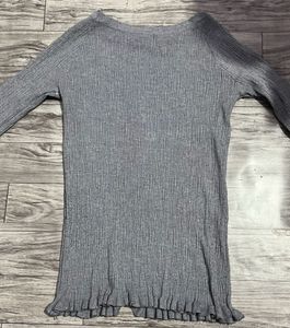 Gray Long Sleeve Top