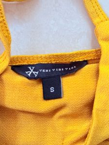 Stylish Yellow Twist Front Crop Top