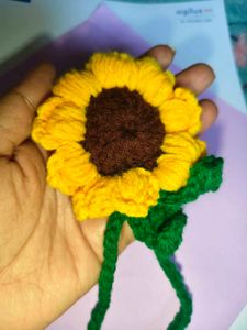 Handmade Crochet Sunflower Charm
