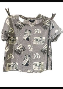 Comic Print Crop Top