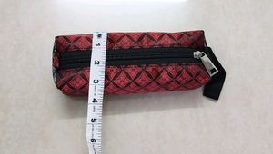 🆕️ Pencil Pouch (Red-Grey Rexine-Leather)