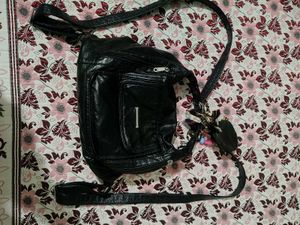 Chic Black Faux Leather Shoulder Bag