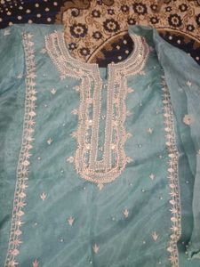 Elegant Blue Embroidered Kurta Set