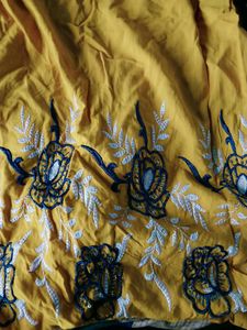 Beautiful Yellow Embroidered Kurta