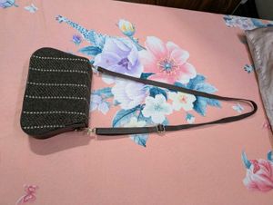 Black Textured Sling Bag | Stylish Crossbody