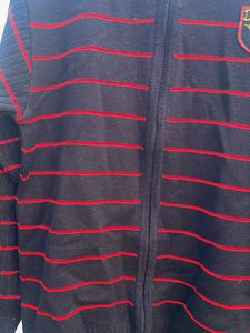 Striped Zip-Up Sweater