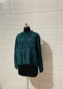 Vintage 2XL Cozy Teal Textured Knit Sweater