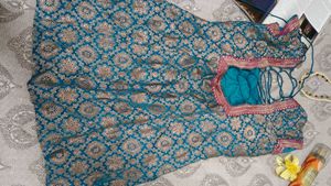 Stunning Teal Brocade kurta