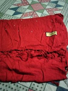 Red Embellished winter stole