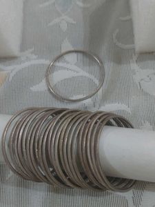 Set of 22 Ethnic Bangles Silver Colour