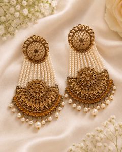 Exquisite Antique Gold Jhumka Earrings