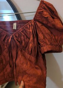 Puff Sleeve Square Neck Top