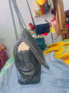 Chic Black Chain Detail Bag