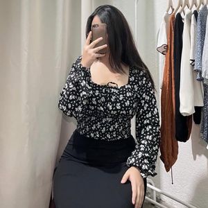 black floral printed top