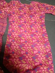 unused Floral Print Cotton Kurta set