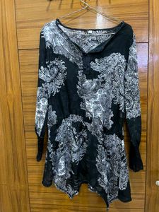 Black & White Printed Kurta