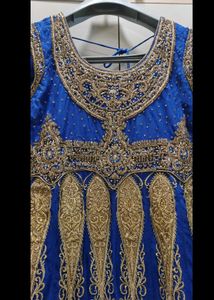Blue &amp; Gold Embellished Lehenga Choli