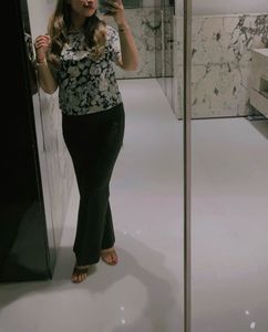 COMBO - Floral Print Top With Black Trousers