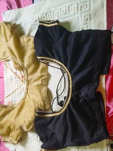 Set of 2 Ethnic Blouses (Gold &amp; Black)