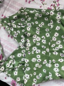 Charming Green Floral Mini Dress