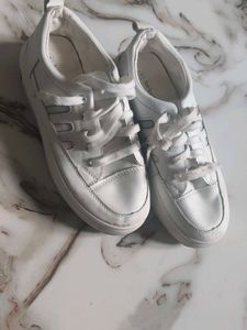 Classic White Lace-Up Sneakers