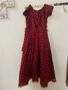 Beautiful Yellow &amp; Maroon Lehenga Choli
