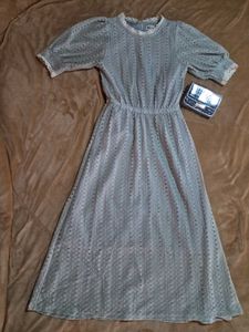 Light Grey Lace Detail Maxi Dress