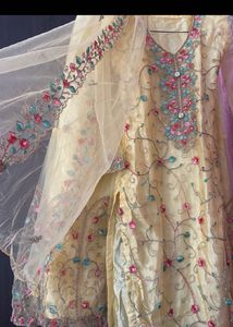 Beautiful Yellow Embroidered Kurta Set with Dupatt