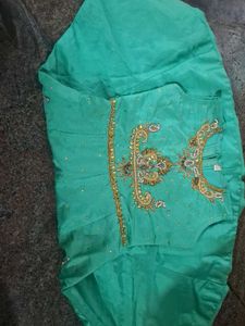 Elegant Teal Embroidered Ethnic Gown