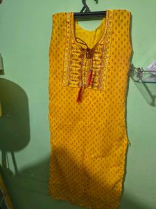 Vibrant Yellow Printed Kurta